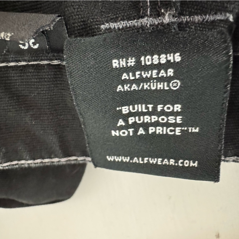 VTG Y2K Alf Kuhl Denim Jeans Pants Solid Black Wash Wide Leg Baggy Skater Cotton - Picture 10 of 12